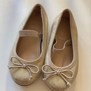 1901 light gold Ballet Flats with Bow
